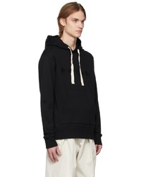 schwarzer bestickter Pullover mit einem Kapuze von JW Anderson