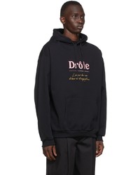 schwarzer bestickter Pullover mit einem Kapuze von Drôle De Monsieur