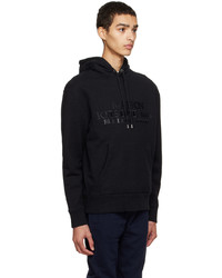 schwarzer bestickter Pullover mit einem Kapuze von MAISON KITSUNÉ