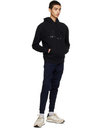 schwarzer bestickter Pullover mit einem Kapuze von MAISON KITSUNÉ