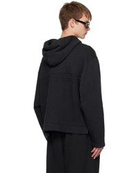 schwarzer bestickter Pullover mit einem Kapuze von Acne Studios