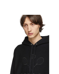 schwarzer bestickter Pullover mit einem Kapuze von Gucci