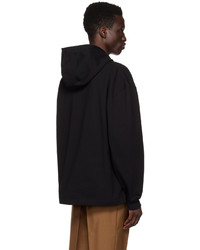 schwarzer bestickter Pullover mit einem Kapuze von Versace