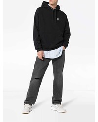 schwarzer bestickter Pullover mit einem Kapuze von Calvin Klein Jeans Est. 1978