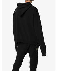 schwarzer bestickter Pullover mit einem Kapuze von Haider Ackermann