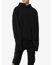 schwarzer bestickter Pullover mit einem Kapuze von Haider Ackermann