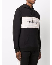 schwarzer bestickter Pullover mit einem Kapuze von Tommy Jeans