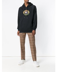 schwarzer bestickter Pullover mit einem Kapuze von Burberry