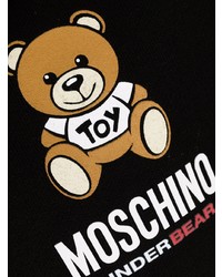 schwarzer bestickter Pullover mit einem Kapuze von Moschino