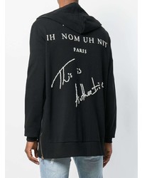 schwarzer bestickter Pullover mit einem Kapuze von Ih Nom Uh Nit