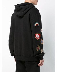 schwarzer bestickter Pullover mit einem Kapuze von Amiri