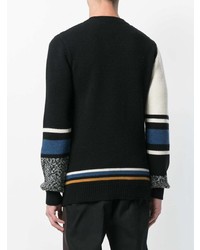 schwarzer bestickter Pullover mit einem Rundhalsausschnitt von Dolce & Gabbana