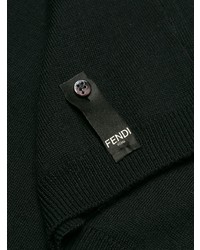 schwarzer bestickter Pullover mit einem Rundhalsausschnitt von Fendi