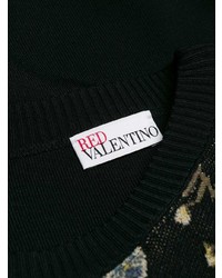 schwarzer bestickter Pullover mit einem Rundhalsausschnitt von RED Valentino
