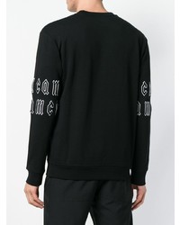 schwarzer bestickter Pullover mit einem Rundhalsausschnitt von McQ Alexander McQueen