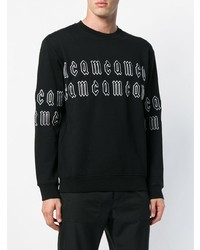 schwarzer bestickter Pullover mit einem Rundhalsausschnitt von McQ Alexander McQueen