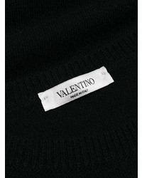 schwarzer bestickter Pullover mit einem Rundhalsausschnitt von Valentino