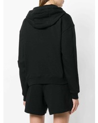 schwarzer bestickter Pullover mit einer Kapuze von McQ Alexander McQueen