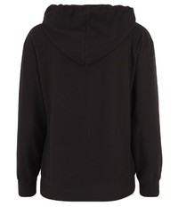 schwarzer bestickter Pullover mit einer Kapuze von VESTINO