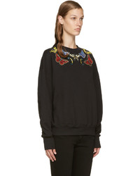 schwarzer bestickter Pullover von Alexander McQueen