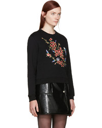 schwarzer bestickter Pullover von Carven