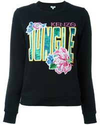 schwarzer bestickter Pullover von Kenzo