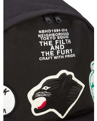 schwarzer bestickter Rucksack von Neighborhood