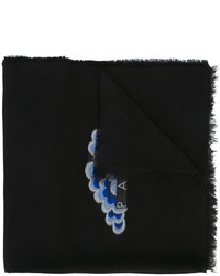 schwarzer bestickter Schal von Kenzo