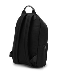 schwarzer bestickter Segeltuch Rucksack von McQ Alexander McQueen