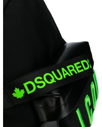 schwarzer bestickter Segeltuch Rucksack von DSQUARED2