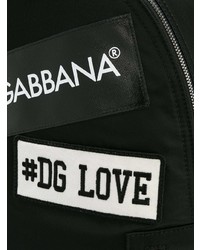 schwarzer bestickter Segeltuch Rucksack von Dolce & Gabbana