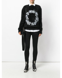 schwarzer bestickter Wollpullover von Givenchy