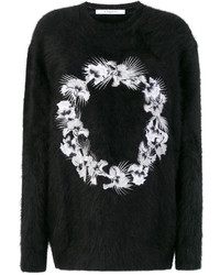 schwarzer bestickter Wollpullover von Givenchy