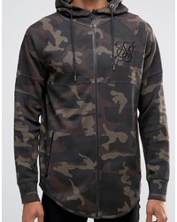 schwarzer Camouflage Pullover mit einem Kapuze von Siksilk