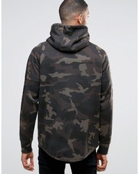 schwarzer Camouflage Pullover mit einem Kapuze von Siksilk