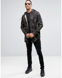 schwarzer Camouflage Pullover mit einem Kapuze von Siksilk