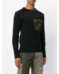 schwarzer Camouflage Pullover mit einem Rundhalsausschnitt von Gosha Rubchinskiy