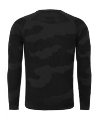 schwarzer Camouflage Pullover mit einem Rundhalsausschnitt von Key Largo