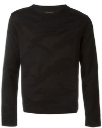 schwarzer Camouflage Pullover mit einem Rundhalsausschnitt von Valentino