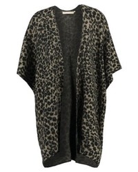 schwarzer Cape Mantel mit Leopardenmuster von Cream