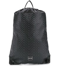 schwarzer Rucksack mit Chevron-Muster von VERSACE JEANS COUTURE