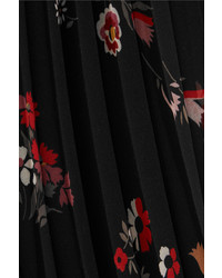 schwarzer Chiffonrock mit Blumenmuster von RED Valentino