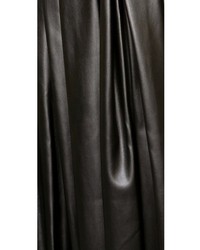 schwarzer Midirock aus Leder mit Falten von DKNY