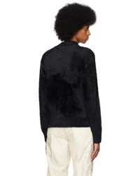 schwarzer flauschiger Pullover mit einem Reißverschluß von Craig Green
