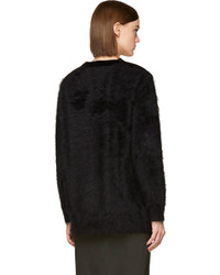 schwarzer flauschiger Pullover mit einem Rundhalsausschnitt von Givenchy