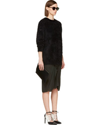 schwarzer flauschiger Pullover mit einem Rundhalsausschnitt von Givenchy