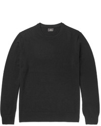 schwarzer flauschiger Pullover mit einem Rundhalsausschnitt von J.Crew
