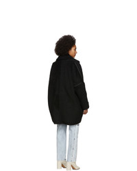 schwarzer Fleece-Mantel von MM6 MAISON MARGIELA