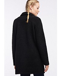 schwarzer Fleece-Mantel von myMo