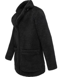 schwarzer Fleece-Mantel von Sublevel